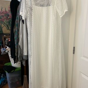 White Open-Weave Mesh Maxi Dress - New never worn!